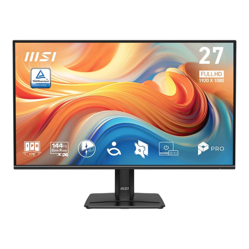 MSI PRO MP271-E14A 27" Plano FHD HDR 144HZ 1MS Adaptive Sync Bocinas 1x DP 1.2A, 1x HDMI 2.0B, 1x VGA