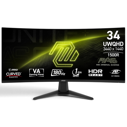 MSI MAG 346CQ Curved Monitor 34" UWQHD (3440x1440) 180Hz 1ms