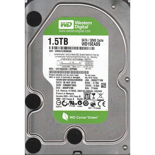 [WD15EADS] Disco Duro Western Digital 3.5&quot; 1.5TB SATA 3.0Gb/s