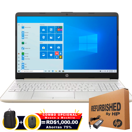 [HP15TDW118] ❞𝐑𝐞𝐟𝐮𝐫𝐛𝐢𝐬𝐡𝐞𝐝❞ HP 15T-DW200 15.6&quot; FHD Core i5-1035G1 1.0GHz 256GB SSD 16GB W10 PALE GOLD