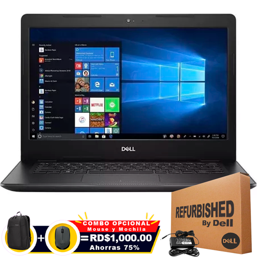 [34933464BLK] ❞𝐑𝐞𝐟𝐮𝐫𝐛𝐢𝐬𝐡𝐞𝐝❞ Dell Inspiron 3493 14'' Core i5 10th 1.1GHz 256GB SSD 8GB WI0
