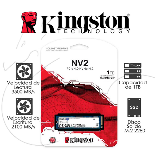 [KNGSTN1TBNVME] Disco Duro 1" Kingston 1TB SSD PCIe 4.0 NVMe M.2