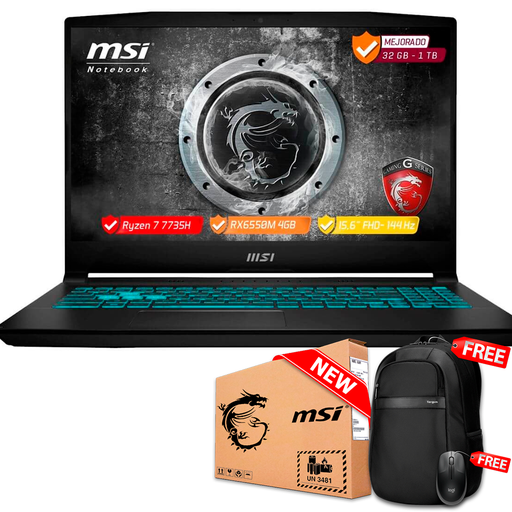 [9S7158P11001] MSI BRAVO 15 15.6&quot; FHD 144Hz IPS Ryzen™ 7 7735HS 512GB SSD 16GB W11 RX6550M 4GB BLACK Bcklt