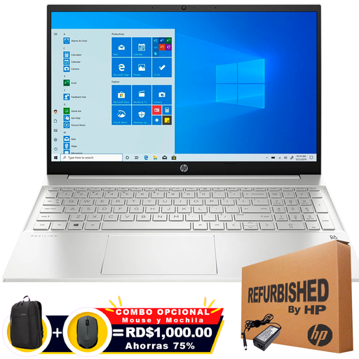 [HP15EG2153RFF] ❞𝐑𝐞𝐟𝐮𝐫𝐛𝐢𝐬𝐡𝐞𝐝❞ HP Pavilion 15-EG2153 15.6&quot; FHD Touch IPS Core™ i5 1235U 512GB SSD 16GB W11 SILVER Bcklt