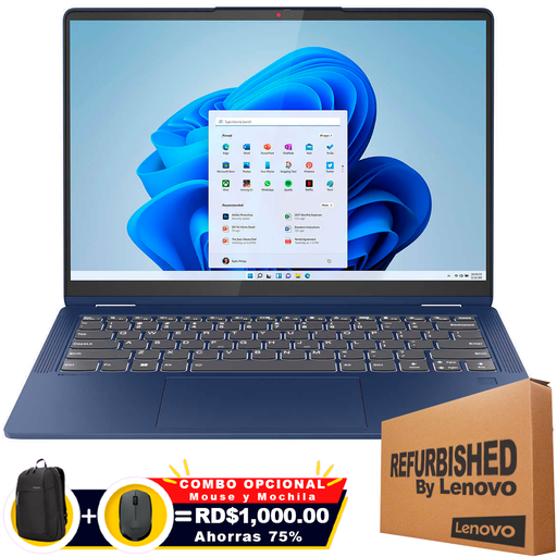 [82XX003YUSRFF] ❞𝐑𝐞𝐟𝐮𝐫𝐛𝐢𝐬𝐡𝐞𝐝❞ Lenovo FLEX 5 14ABR8 14&quot; FHD IPS Ryzen™ 7 7730U 512GB SSD 16GB W11 ABYSS BLUE Bcklt