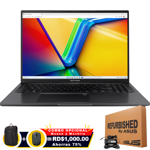 [X1605PATS51RFF] ❞𝐑𝐞𝐟𝐮𝐫𝐛𝐢𝐬𝐡𝐞𝐝❞ Asus VivoBook 16 X1605PA-TS51 16" FHD Core™ i5-11300H 512GB SSD 8GB W11 INDIE BLACK