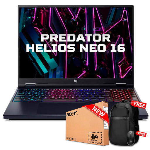 [NHQQXAA002] Acer PREDATOR HELIOS NEO 16 PHN16 16&quot; FHD 165Hz Core™ i9-14900HX 1TB SSD 16GB W11 RTX 4060 8GB BLACK Bcklt