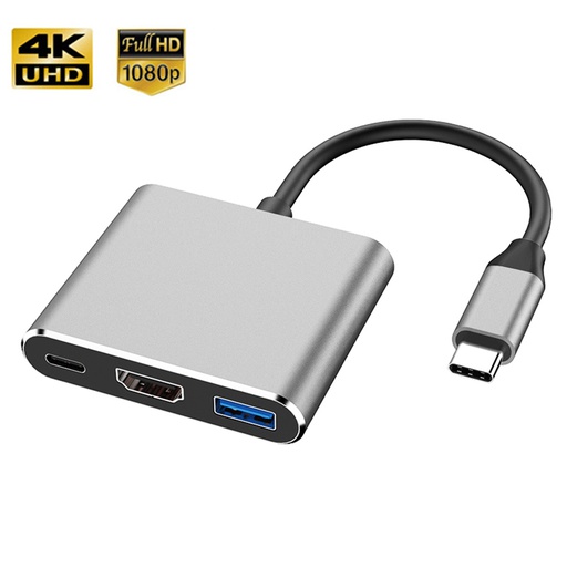 [JLCHC013N1] 3-in-1 USB-C ► 1x HDMI │ 1x USB3.0 │ 1x USB-C │ 4K UHD
