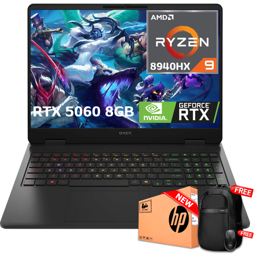 [HP16AP0053] HP OMEN 16-AP0053 16" 2K 144Hz Ryzen 9 8940HX 1TB SSD 32GB DDR5 RTX 5060 Shadow Black Bcklt RGB
