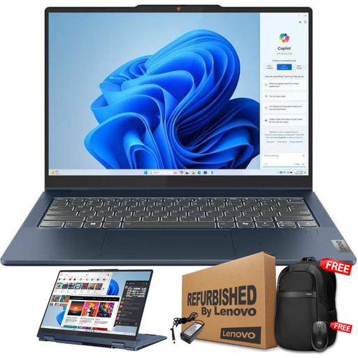 [83DRX001USRFF] ❞𝐑𝐞𝐟𝐮𝐫𝐛𝐢𝐬𝐡𝐞𝐝❞ Lenovo 5 14AHP9 2-IN-1 14&quot; WUXGA FHD Touch IPS Ryzen™ 5 8645HS 512GB SSD 16GB W11 BLUE Bcklt
