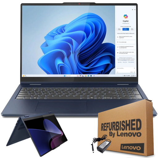 [83DU001KUSRFF] ❞𝐑𝐞𝐟𝐮𝐫𝐛𝐢𝐬𝐡𝐞𝐝❞ Lenovo 5 16IRU9 2-IN-1 16" WUXGA FHD Touch IPS Core™ 7 150U 1TB SSD 16GB W11 COSMIC BLUE Bcklt