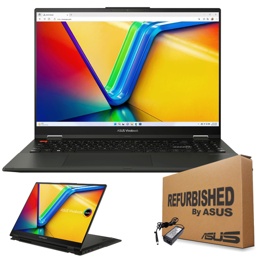 [TP3604VAWS51TRFF] ❞𝐑𝐞𝐟𝐮𝐫𝐛𝐢𝐬𝐡𝐞𝐝❞ Asus VivoBook S16 FLIP 16&quot; FHD Touch Core™ i5 1335U 512GB SSD 8GB W11 BLACK Bcklt