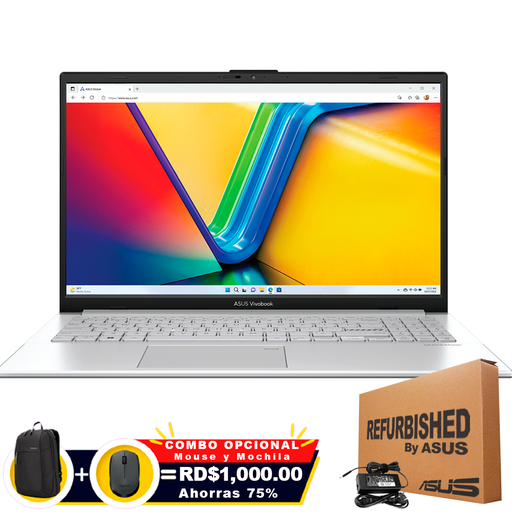 [F1504VAPWH56RFF] ❞𝐑𝐞𝐟𝐮𝐫𝐛𝐢𝐬𝐡𝐞𝐝❞ Asus Vivobook 15 F1504VAP-WH56 15.6" FHD Core™ 5 120U 512GB SSD 16GB W11 COOL SILVER