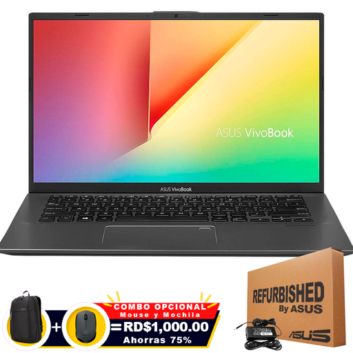 [F412DAW44RFF] Asus Vivobook F412DA-WS33 14" FHD Ryzen™ 3 3250U 512GB SSD 12GB W10 GR