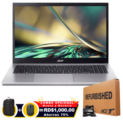 [AG1521PTR79LRFF] ❞𝐑𝐞𝐟𝐮𝐫𝐛𝐢𝐬𝐡𝐞𝐝❞ Acer Aspire Go AG15-21PT-R79L Ryzen™ 5 7520U 15.3" FHD Touch 512GB SSD 8GB W11 PURE SILVER